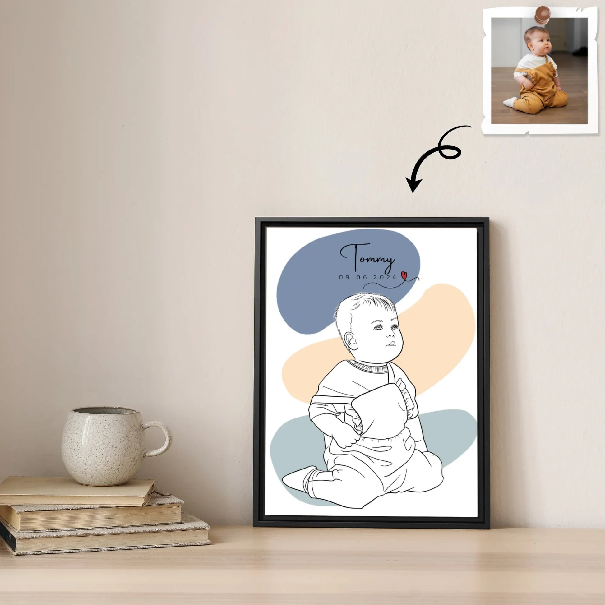 Customized Baby Portrait Newborn Keepsake Gift Digital File-BeUnikArt