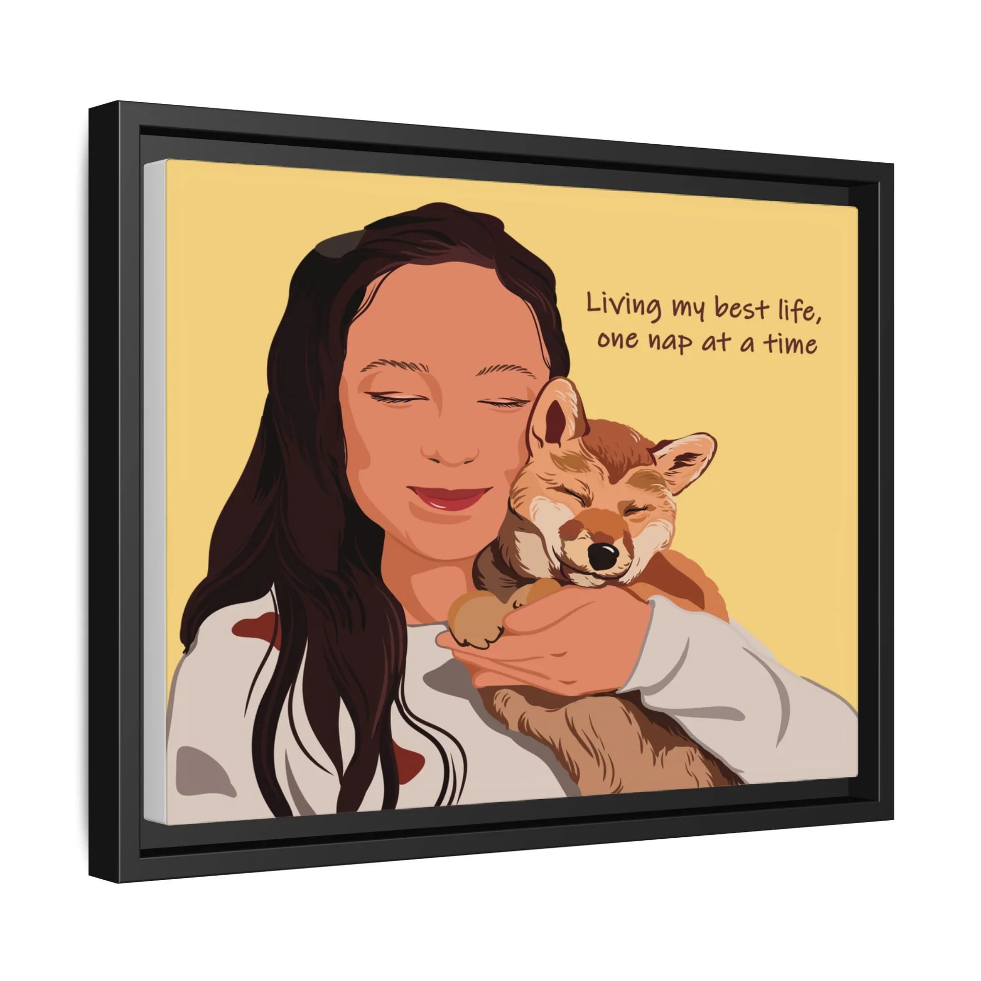 Customized Pet Lover Turn Portrait Photo to Illustration Art, Cat Mom Keepsake, Dog Loss Memorial Present, Pet Birthday Gift Canvas-BeUnikArt