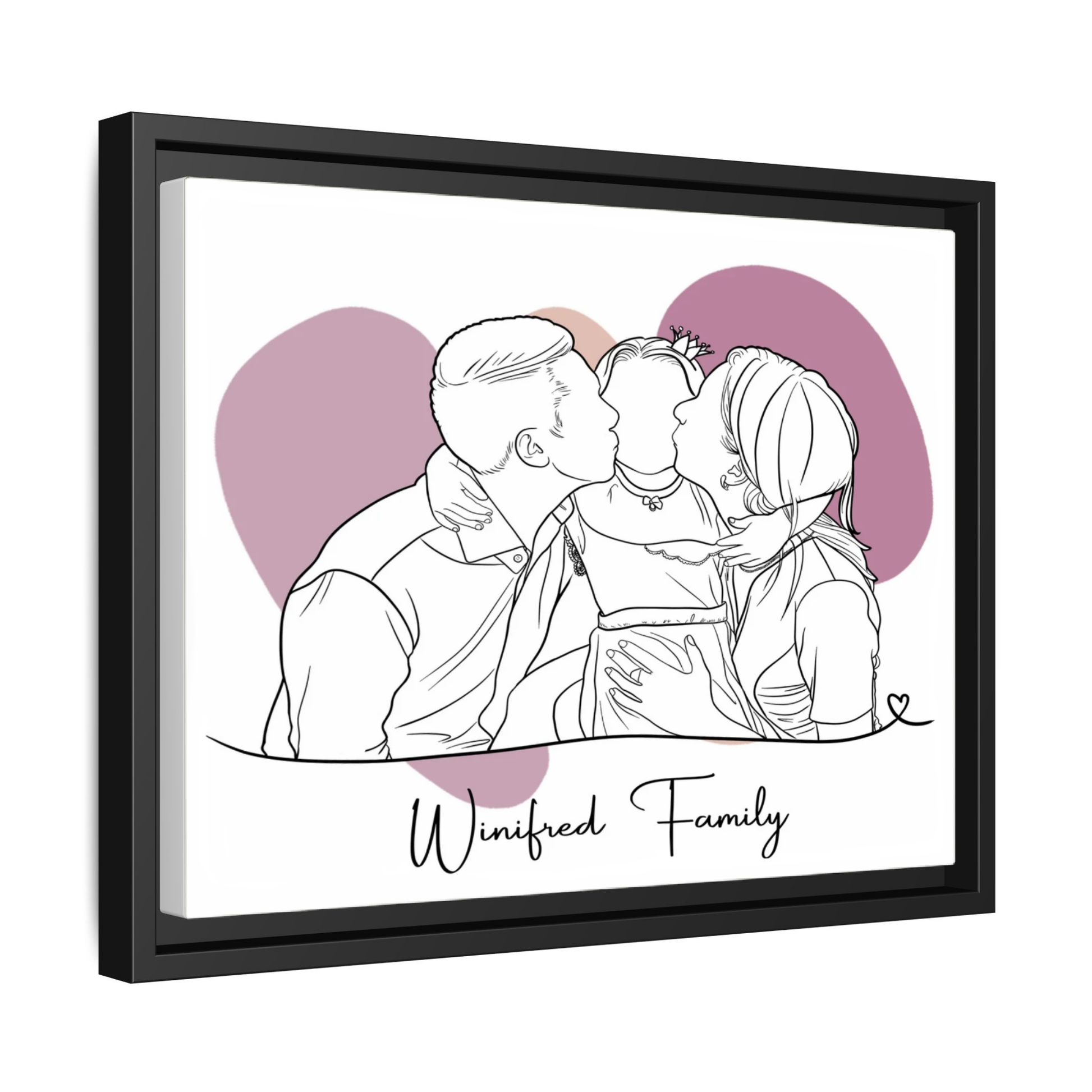 Custom Family Photo Turn To Line Art, Perfect Gift for Father, Mother's Day Canvas-BeUnikArt