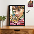 Personalized Canvas for Animal Lovers, Turn Your Favorite Pet Moment to Illustration Art, Adorable Home Canvas-BeUnikArt