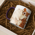 Customized Pet Lover Turn Portrait Photo to Illustration Art, Cat Mom Keepsake, Dog Memorial Present, Accent Coffee Mug (11, 15oz)-BeUnikArt