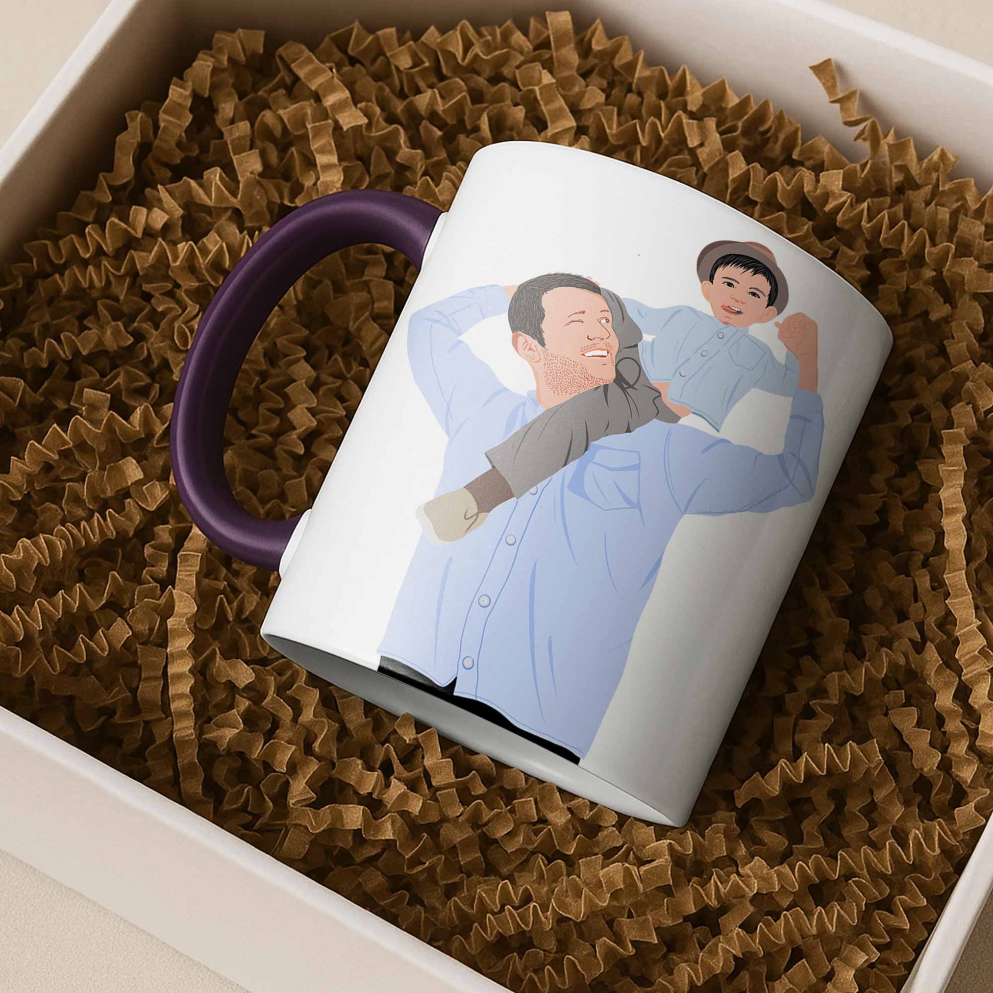 Customized Portrait to Art, Custom Gift Turn Art Mug For Dad, Memorial Fathers Day Accent Coffee Mug (11, 15oz)-BeUnikArt