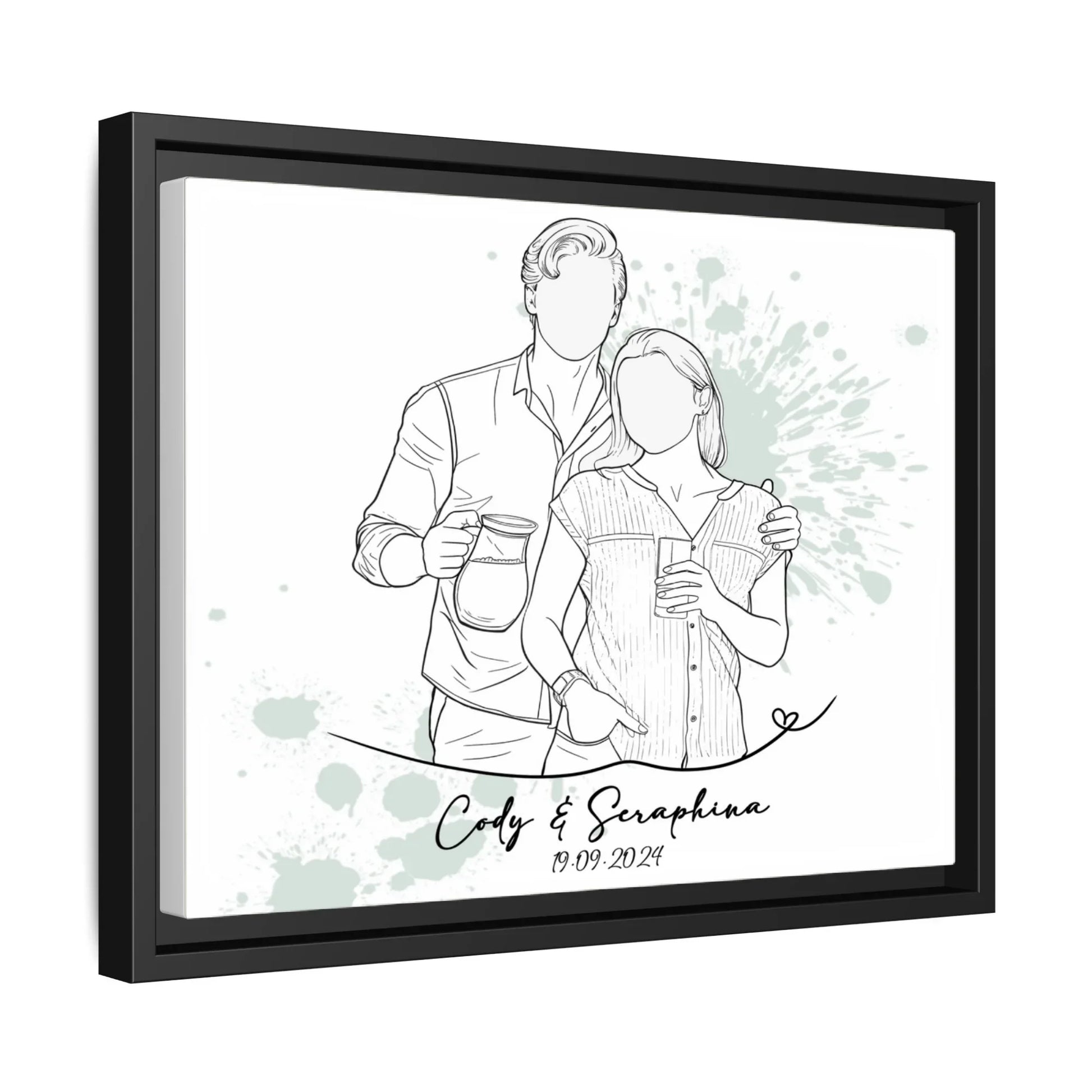 Personalized Couple Drawing Meaningful Anniversary, Date Gift Canvas-BeUnikArt