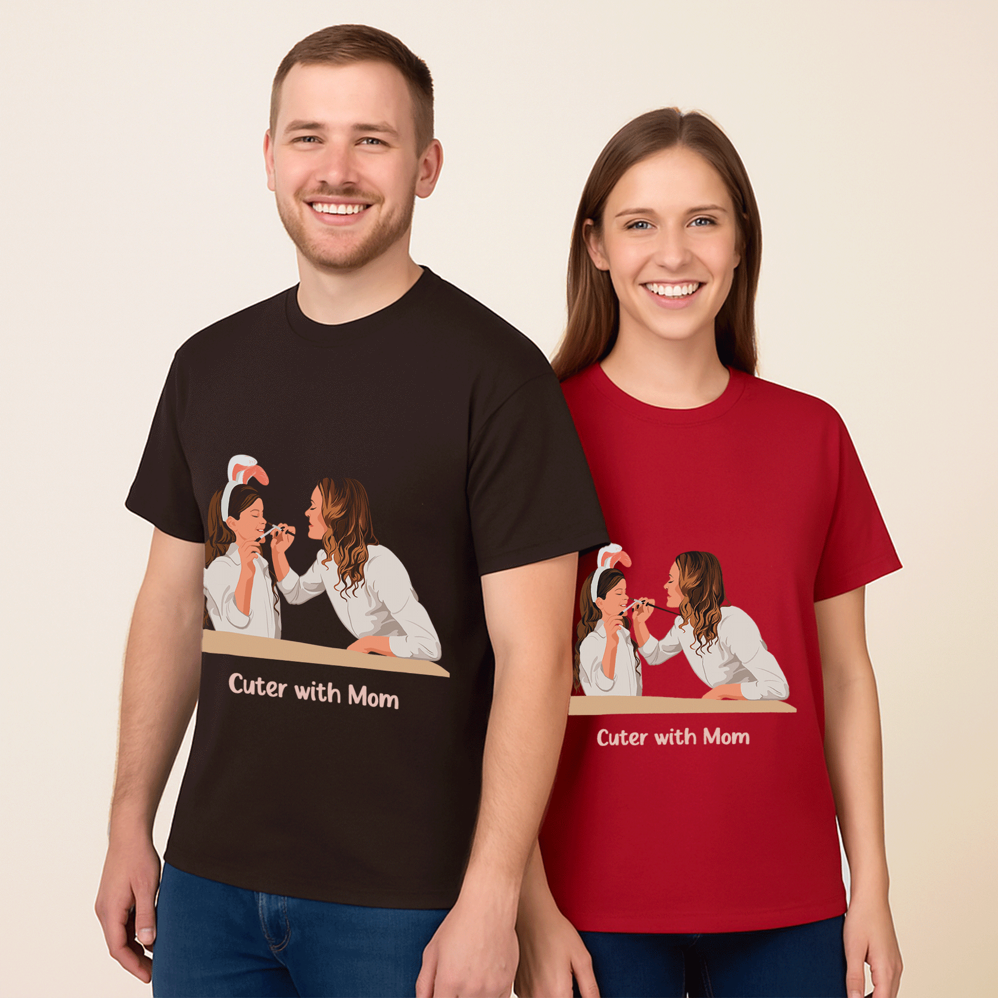 Custom Portrait from Photo, Personalized Illustration Painting Art, Memorial Mother's Day Gift Unisex Crewneck T-shirt S-5XL-BeUnikArt