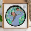 Customized Father and Baby Photo Potrait To Illustration Art, Family Photo Gift, Turn Art Glass Suncatcher Father's Day Gift-BeUnikArt