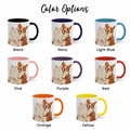 Customized Pet Lover Turn Portrait Photo to Illustration Art, Cat Mom Keepsake, Dog Memorial Present, Accent Coffee Mug (11, 15oz)-BeUnikArt