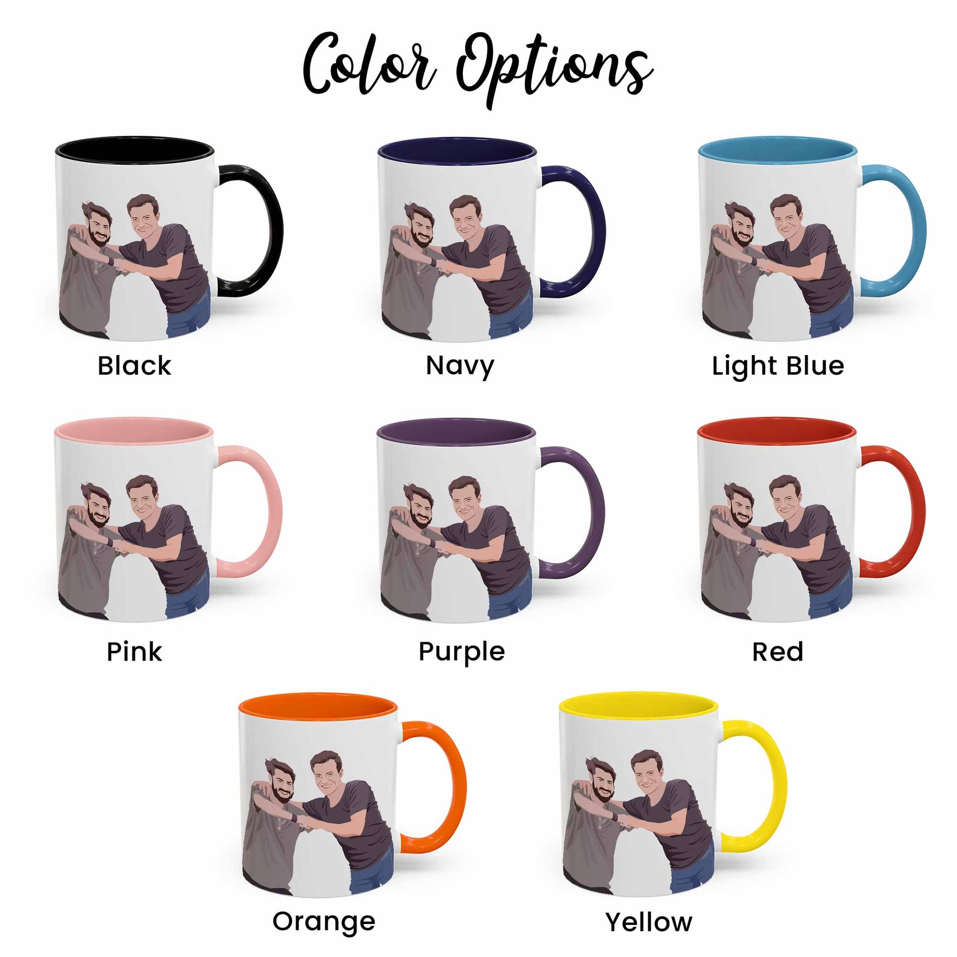 Turn Photo To Art Best Friend Portrait, Thoughtful Friendship Gift, Best Friends Present Canvas Accent Coffee Mug (11, 15oz)-BeUnikArt