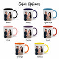 Personalized Couple Illustration Anniversary Gift, Custom Portrait from Photo on Accent Coffee Mug (11, 15oz)-BeUnikArt