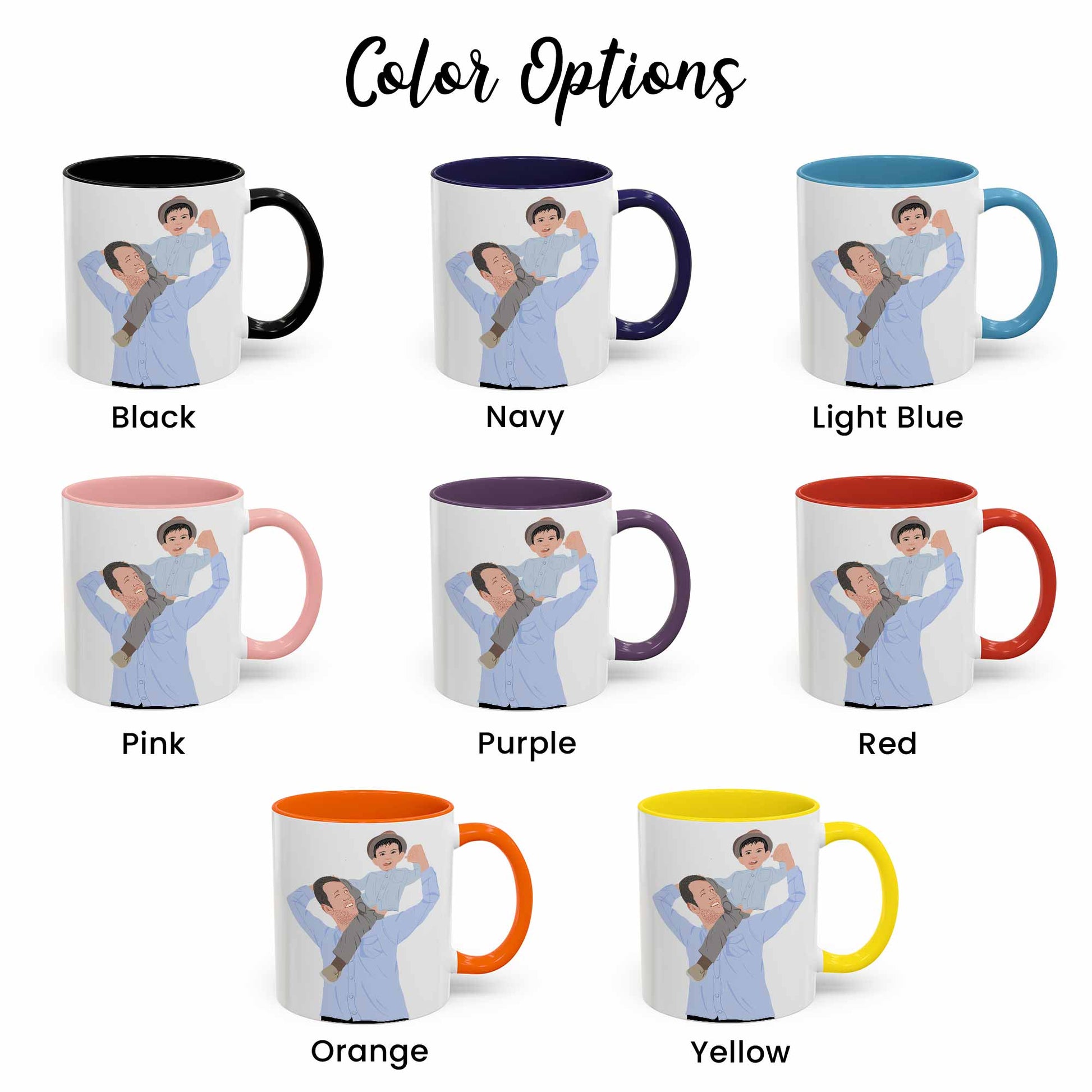 Customized Portrait to Art, Custom Gift Turn Art Mug For Dad, Memorial Fathers Day Accent Coffee Mug (11, 15oz)-BeUnikArt