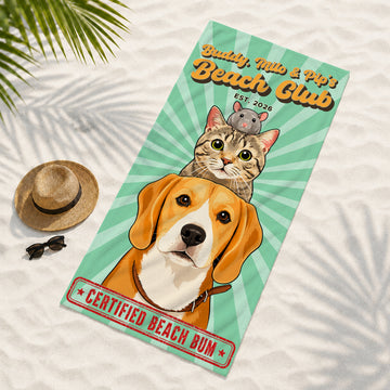 Customized Your Best Pet Photo Into Pop Art Beach Towel, Gift for Pet Parents