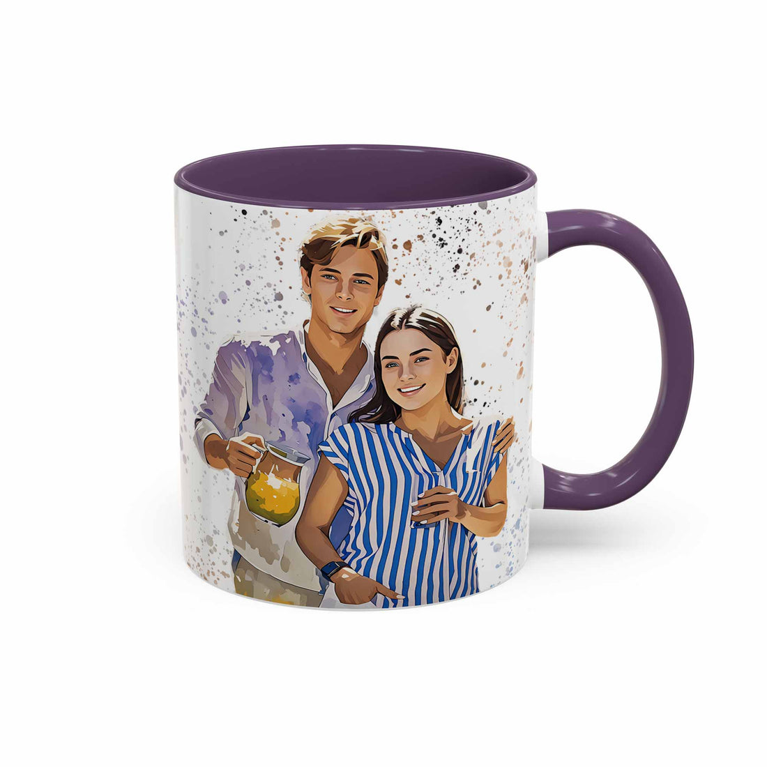 Custom Couple Illustration Mug, Turn Photo to Art, Accent Coffee Mug (11, 15oz) - BeUnikArt