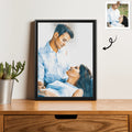 Custom Couple Portrait Turn Photo to Unique Watercolor Style Art, Perfect Gift Canvas - BeUnikArt