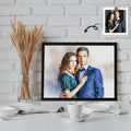 Custom Couple Portrait Turn Photo to Unique Watercolor Style Art, Perfect Gift Canvas - BeUnikArt
