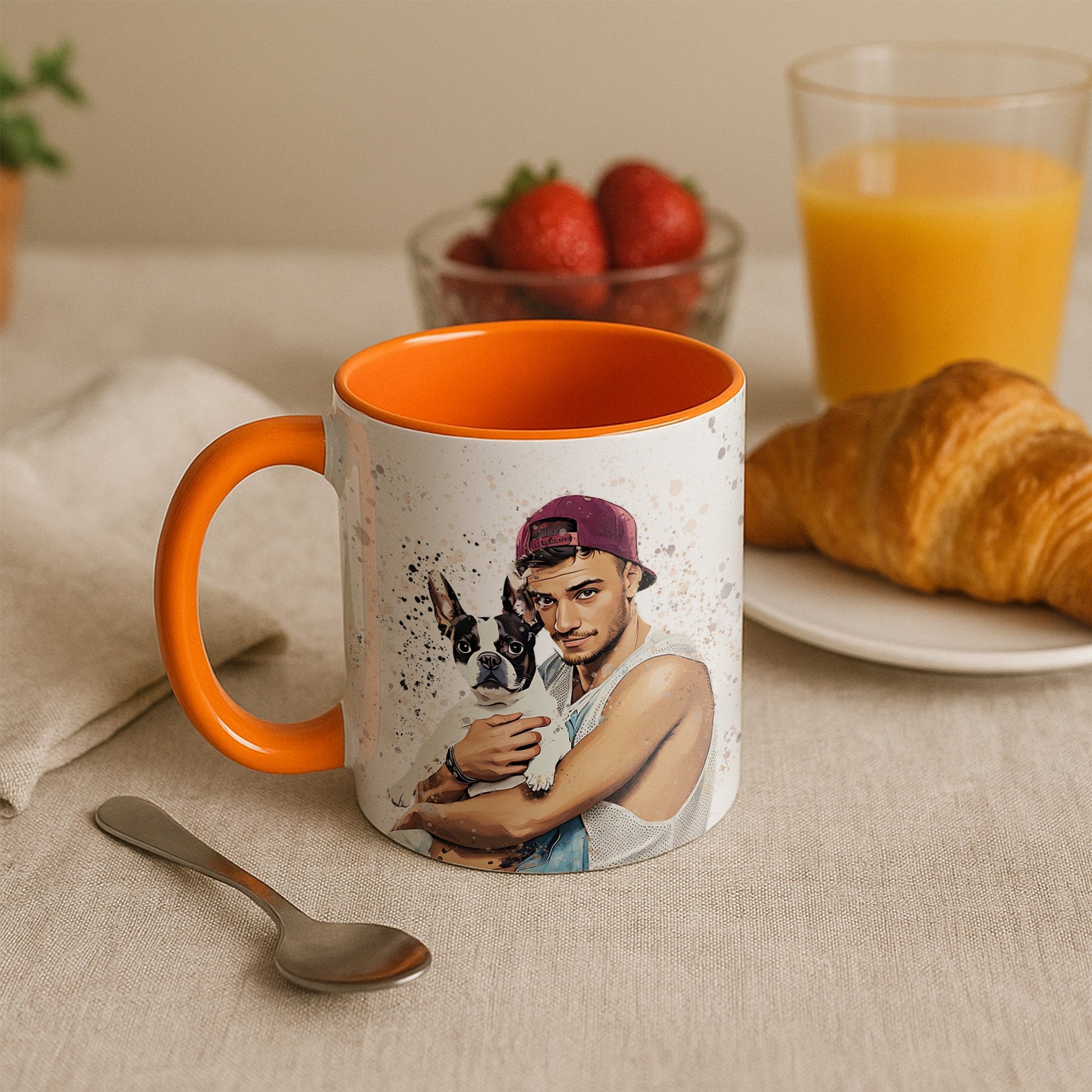 Custom Pet Illustration from Photo, Fun Gift Idea, Accent Coffee Mug (11, 15oz) - BeUnikArt