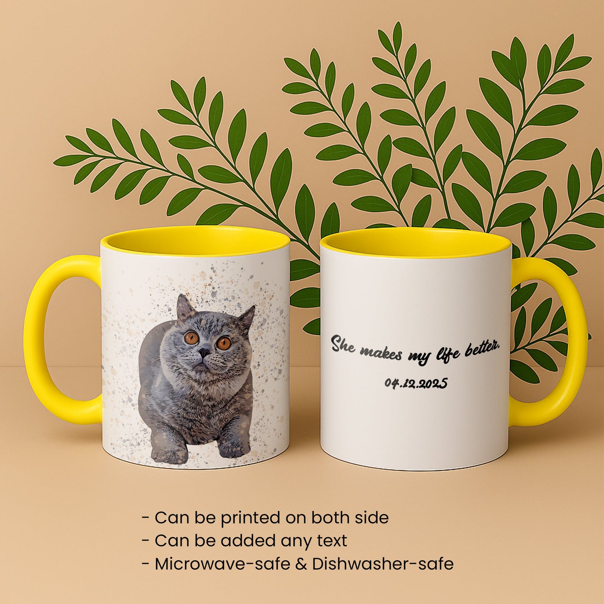 Custom Pet Illustration from Photo, Fun Gift Idea, Accent Coffee Mug (11, 15oz) - BeUnikArt