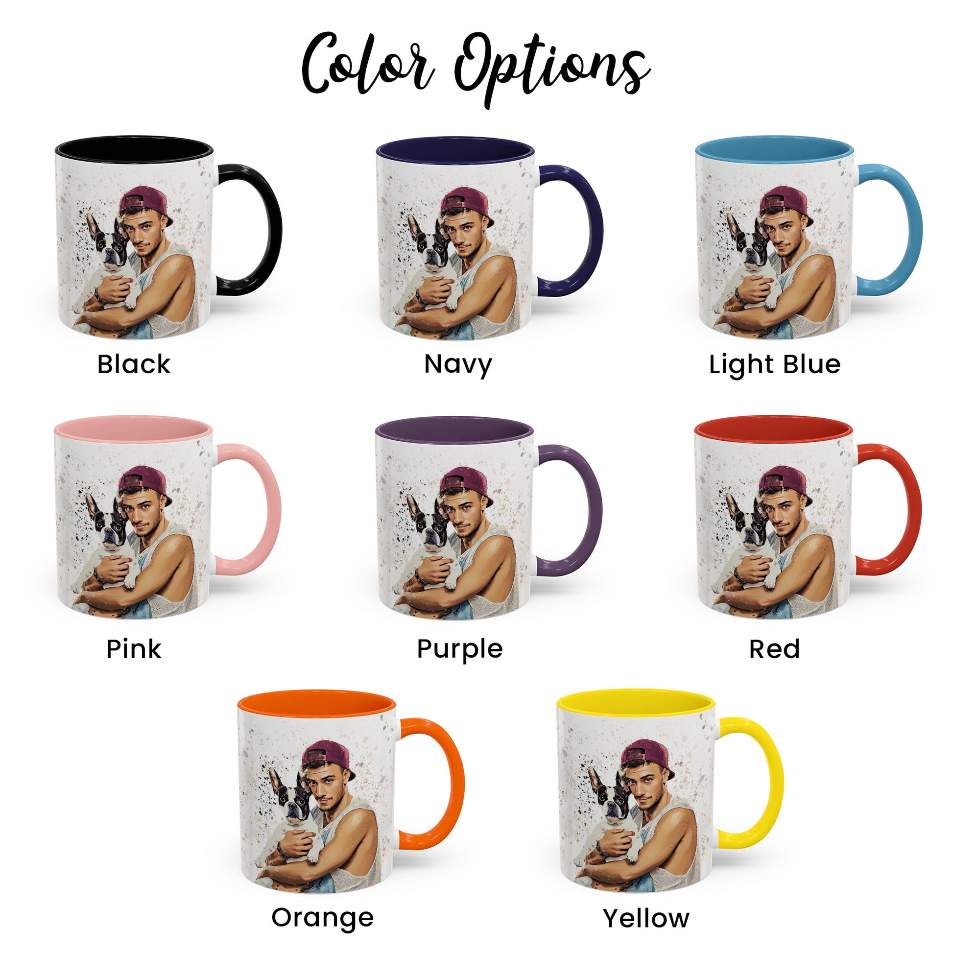 Custom Pet Illustration from Photo, Fun Gift Idea, Accent Coffee Mug (11, 15oz) - BeUnikArt