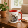 Custom Pet Portrait for Dog or Cat Lovers, Illustration Art Gift, Accent Coffee Mug (11, 15oz) - BeUnikArt