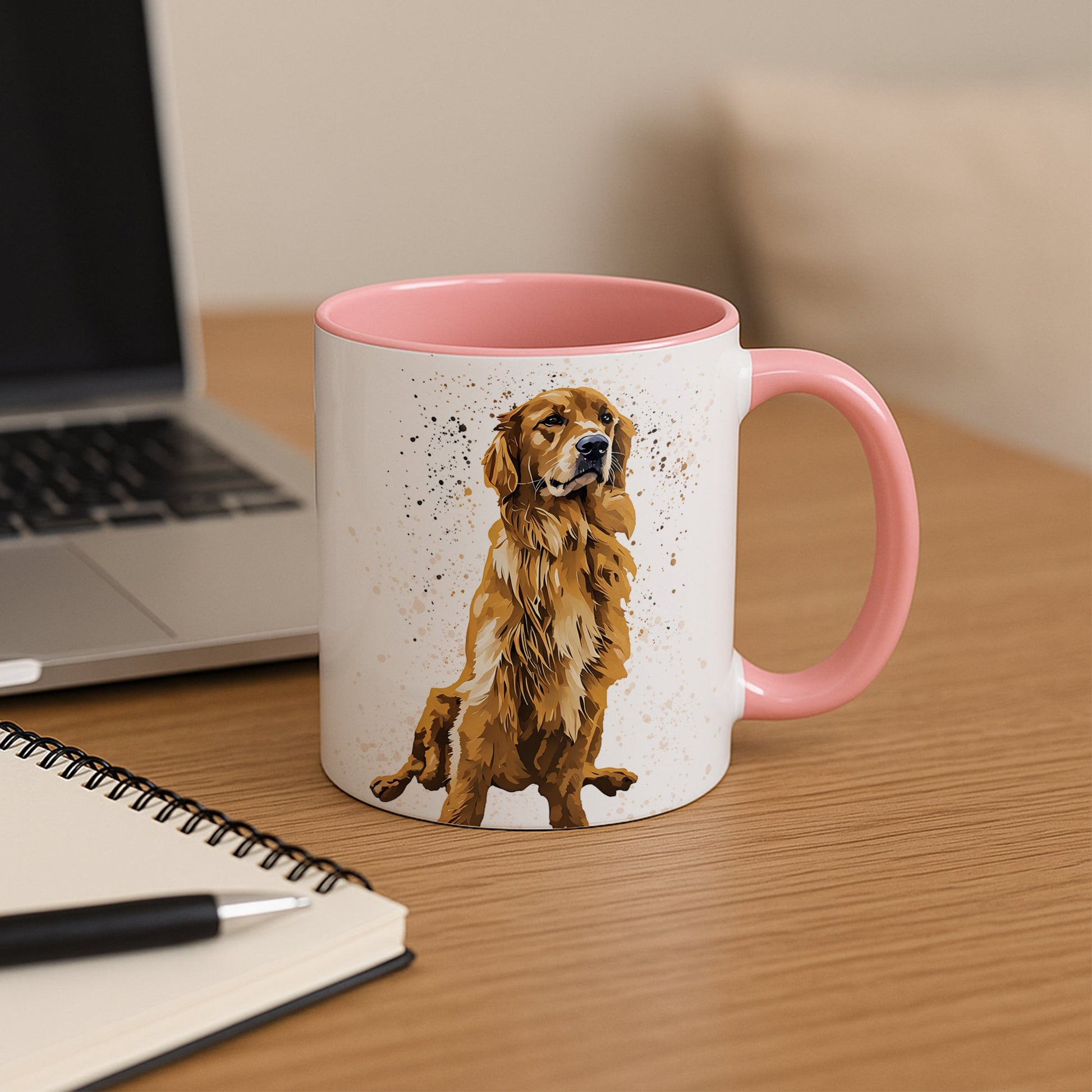 Custom Pet Portrait for Dog or Cat Lovers, Illustration Art Gift, Accent Coffee Mug (11, 15oz) - BeUnikArt