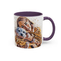 Custom Pet Portrait for Dog or Cat Lovers, Illustration Art Gift, Accent Coffee Mug (11, 15oz) - BeUnikArt