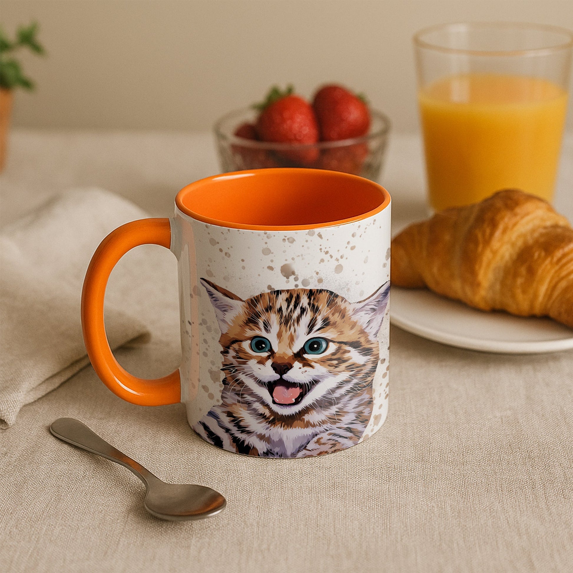 Custom Pet Portrait for Dog or Cat Lovers, Illustration Art Gift, Accent Coffee Mug (11, 15oz) - BeUnikArt