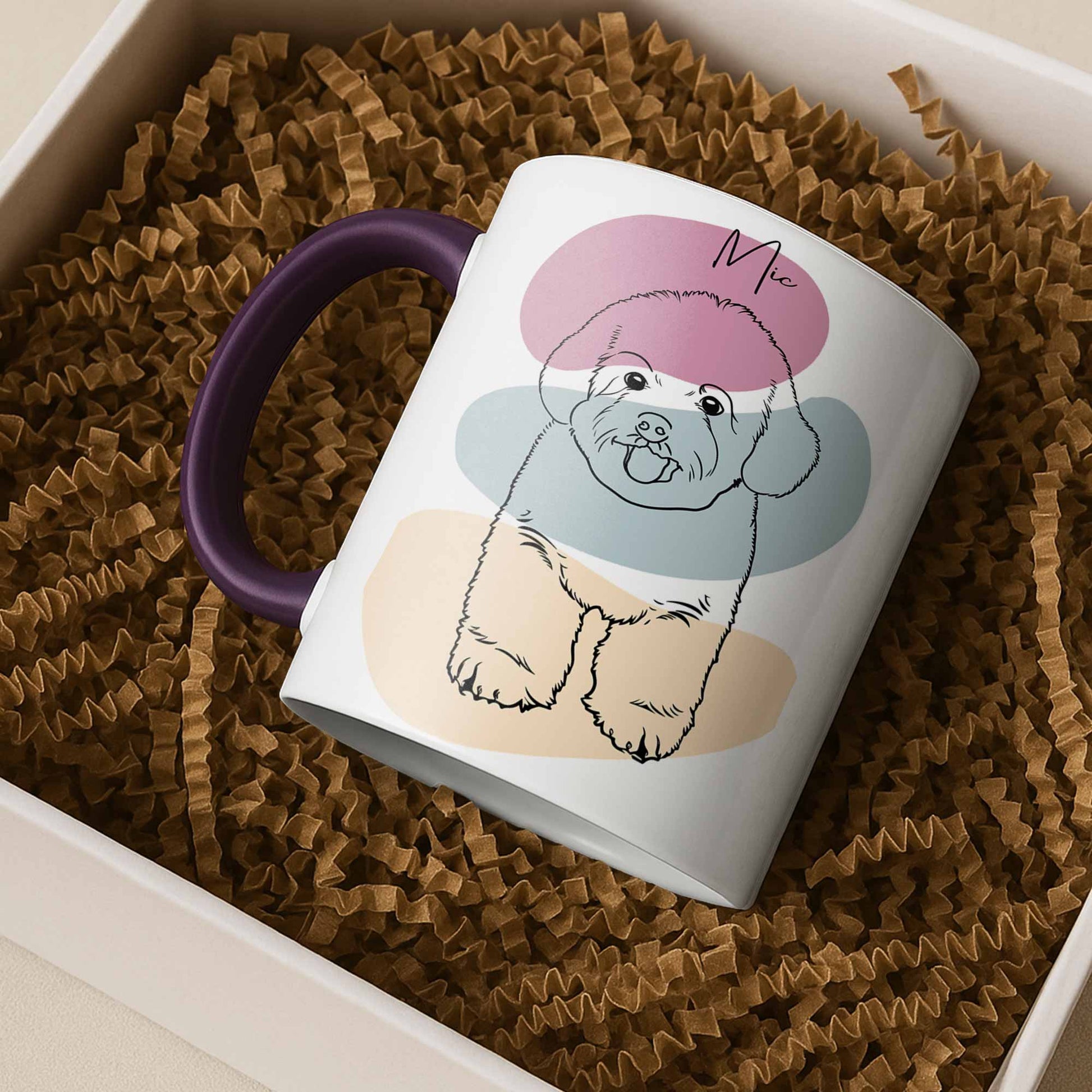 Custom Pet Portrait Minimalist Line Drawing for Pet Lovers, Turn Art Photo Gift, Accent Coffee Mug (11, 15oz) - BeUnikArt