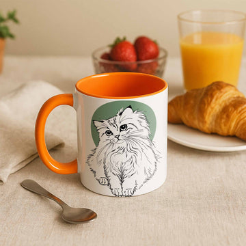 Custom Turn Your Pet Photo into Line Art, Personalized Pet Mug, Accent Coffee Mug (11, 15oz) - BeUnikArt