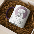 Custom Turn Your Pet Photo into Line Art, Personalized Pet Mug, Accent Coffee Mug (11, 15oz) - BeUnikArt