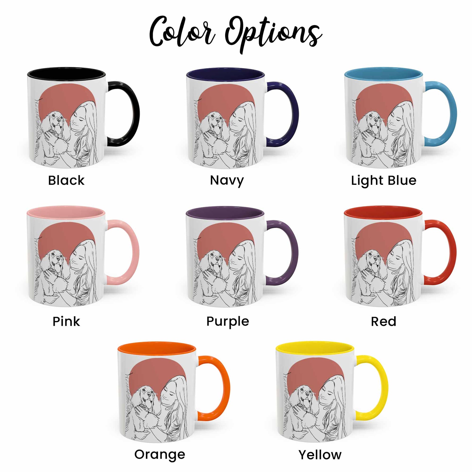 Custom Turn Your Pet Photo into Line Art, Personalized Pet Mug, Accent Coffee Mug (11, 15oz) - BeUnikArt