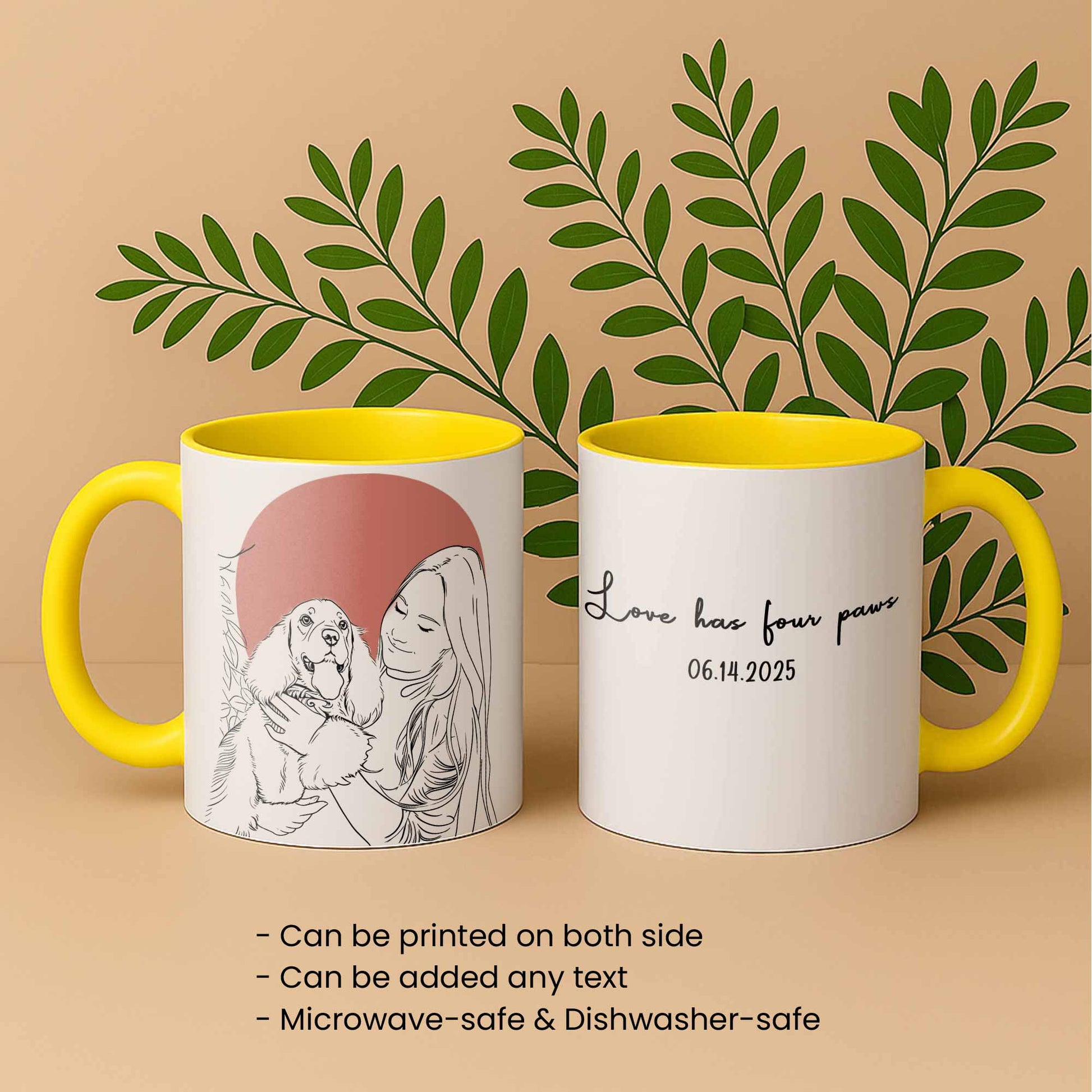 Custom Turn Your Pet Photo into Line Art, Personalized Pet Mug, Accent Coffee Mug (11, 15oz) - BeUnikArt