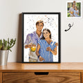 Custom Your Sweet Moment Into Illustration Art, Romantic Couple Canvas - BeUnikArt