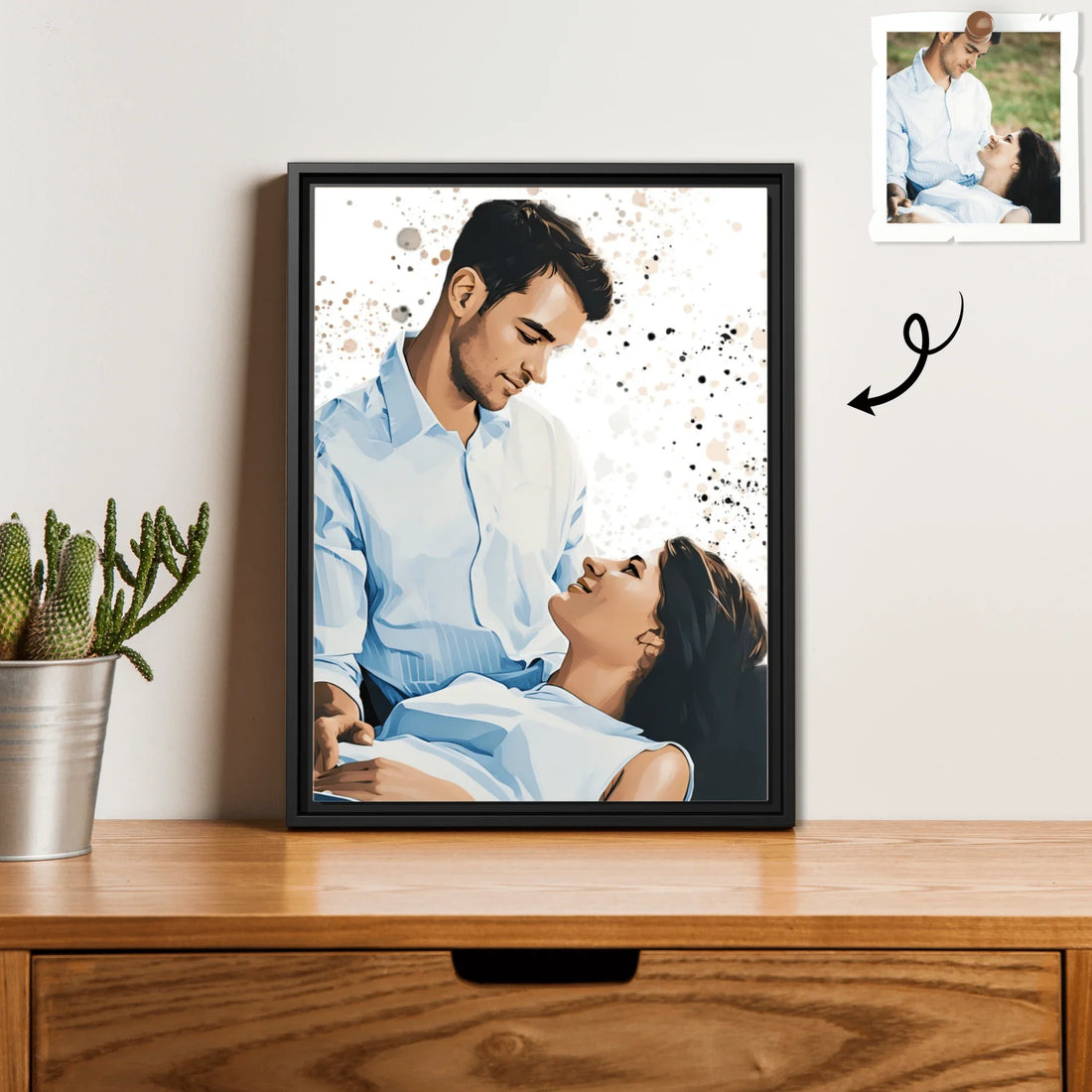 Custom Your Sweet Moment Into Illustration Art, Romantic Couple Digital File - BeUnikArt