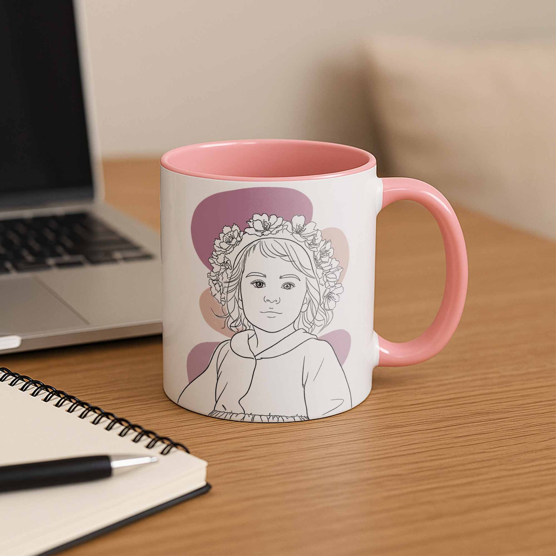 Customized Baby Portrait, Newborn Keepsake Gift Mug, Accent Coffee Mug (11, 15oz) - BeUnikArt