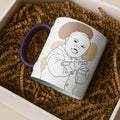 Customized Baby Portrait, Newborn Keepsake Gift Mug, Accent Coffee Mug (11, 15oz) - BeUnikArt