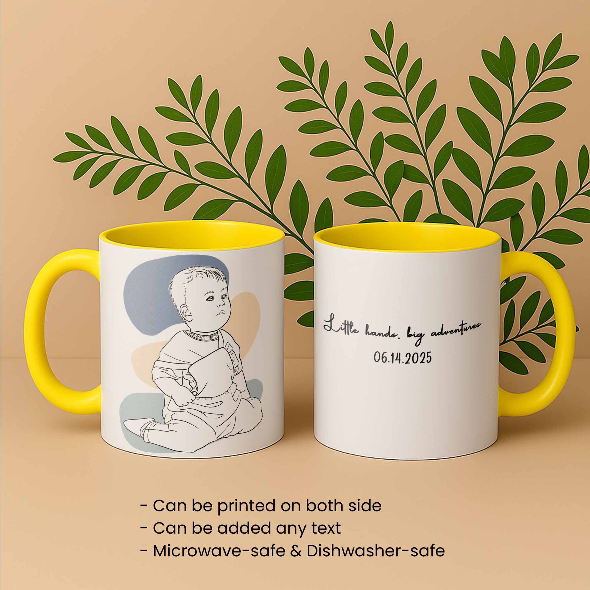 Customized Baby Portrait, Newborn Keepsake Gift Mug, Accent Coffee Mug (11, 15oz) - BeUnikArt