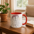 Customized Couple Portrait Photo to Line Art, Lovely Anniversary Gift, Accent Coffee Mug (11, 15oz) - BeUnikArt