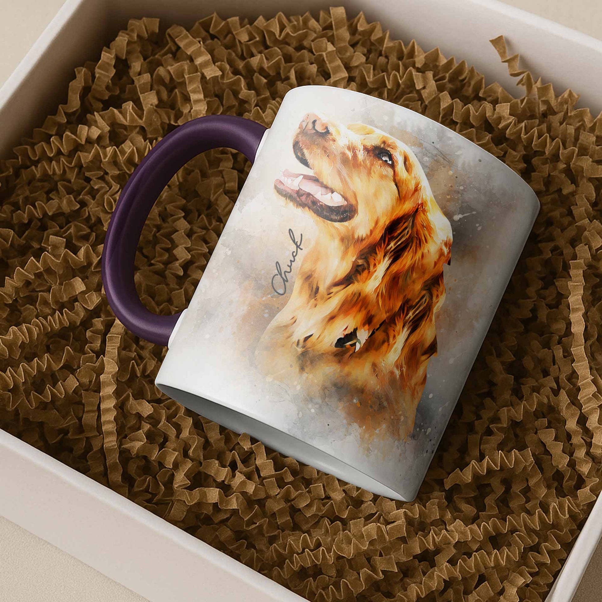 Customized Pet Adventure Water Color Style Art Mug, Turn Photo to Art, Accent Coffee Mug (11, 15oz) - BeUnikArt