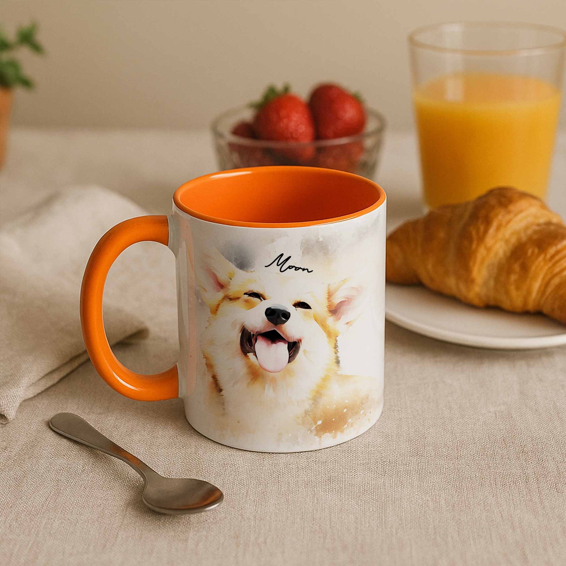 Customized Pet Adventure Water Color Style Art Mug, Turn Photo to Art, Accent Coffee Mug (11, 15oz) - BeUnikArt