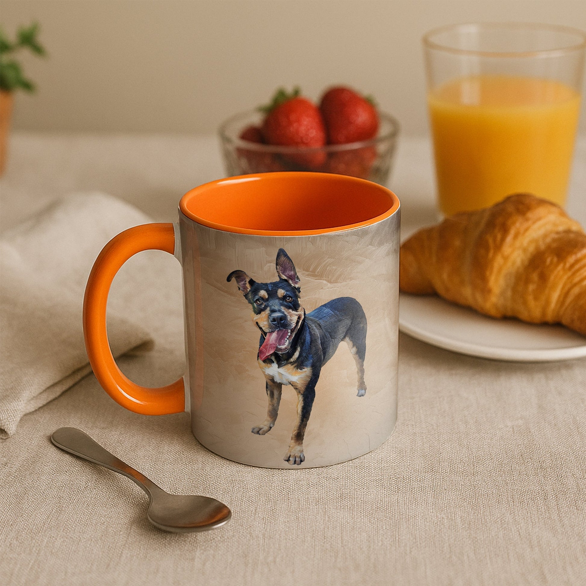 Customized Pet Photo to Art Mug, Oil Painting Style Design Accent Coffee Mug (11, 15oz) - BeUnikArt