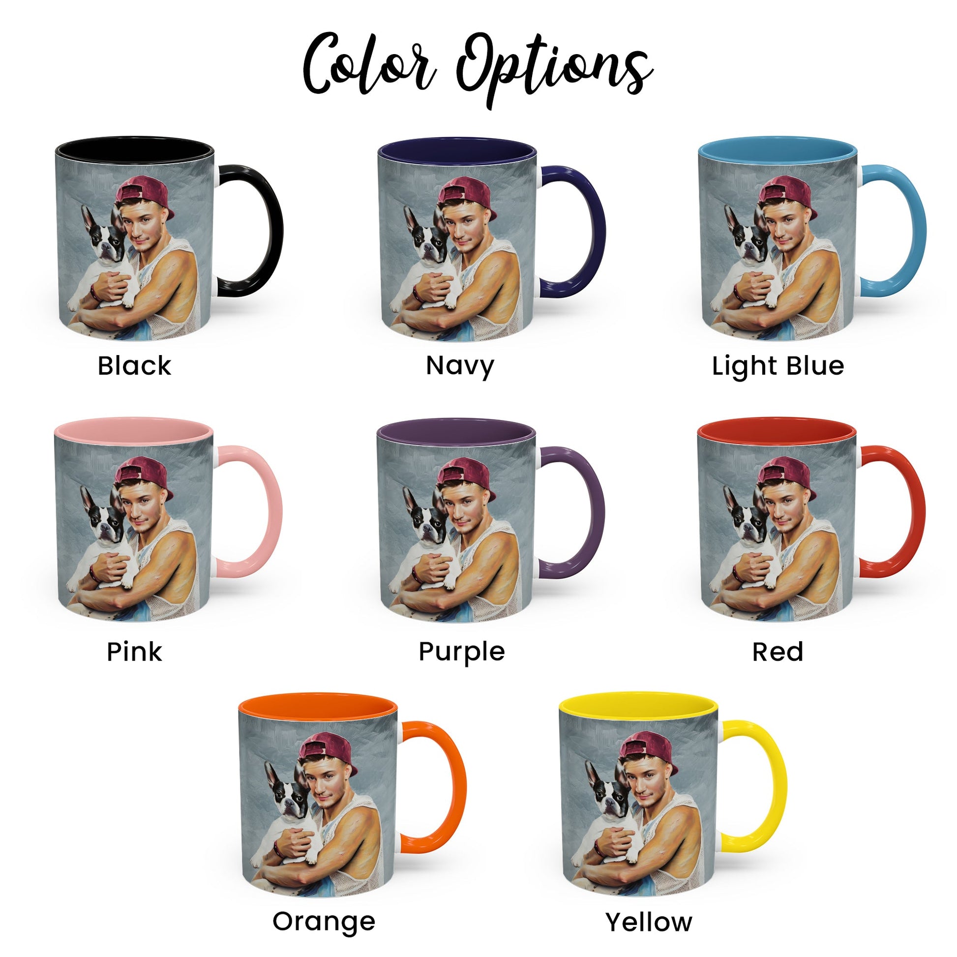 Customized Pet Photo to Art Mug, Oil Painting Style Design Accent Coffee Mug (11, 15oz) - BeUnikArt