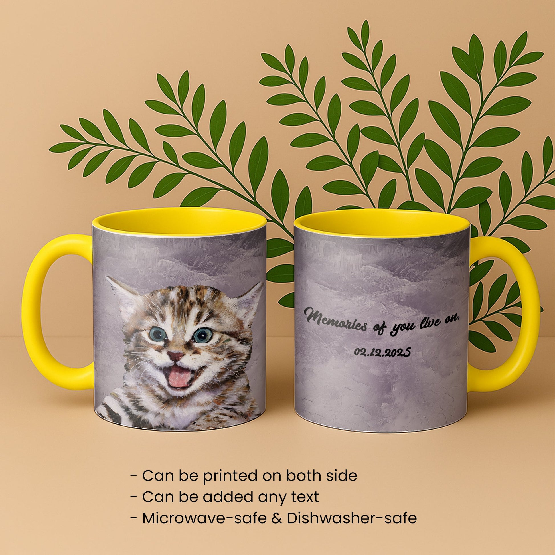 Customized Pet Photo to Art Mug, Oil Painting Style Design Accent Coffee Mug (11, 15oz) - BeUnikArt