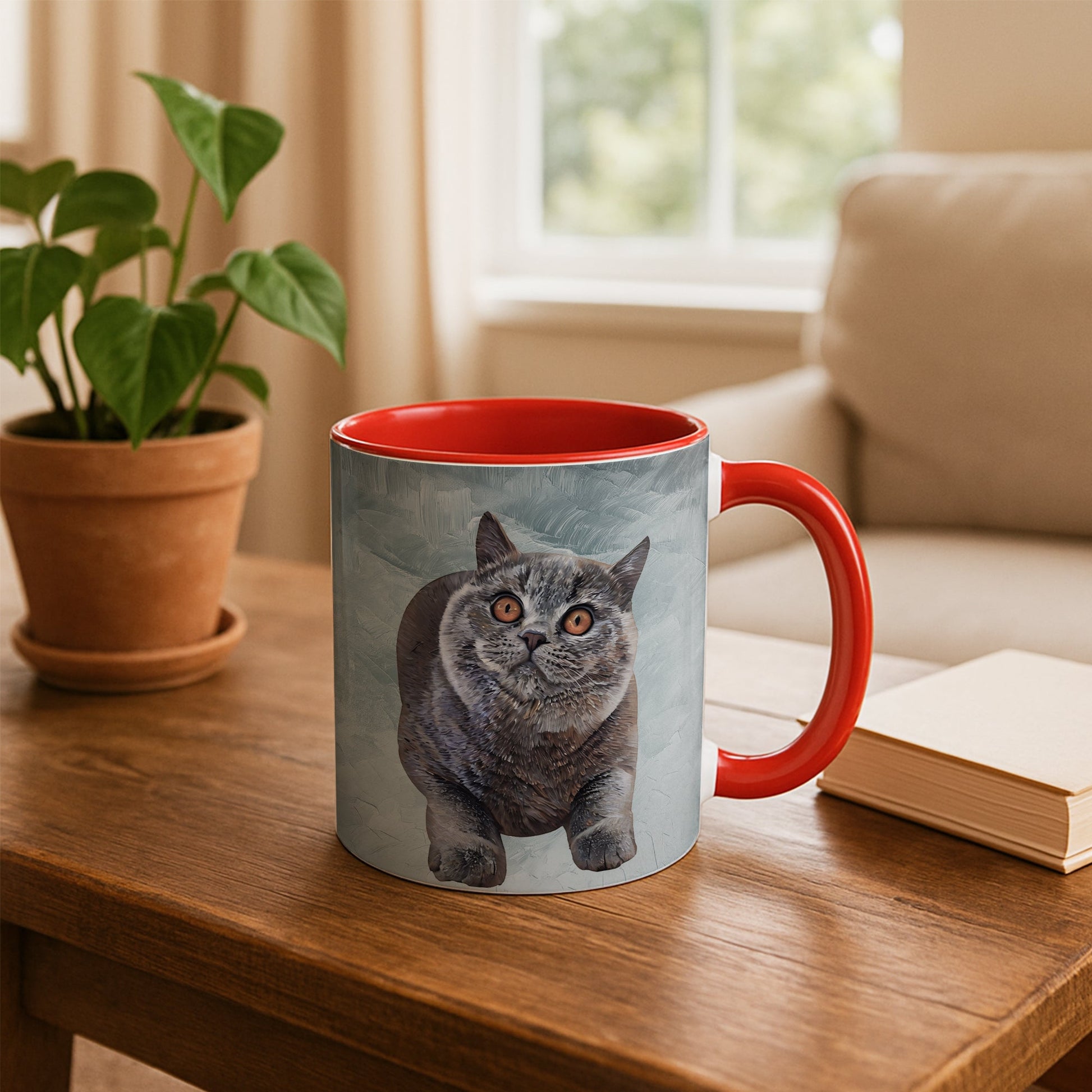 Customized Pet Photo to Art Mug, Oil Painting Style Design Accent Coffee Mug (11, 15oz) - BeUnikArt
