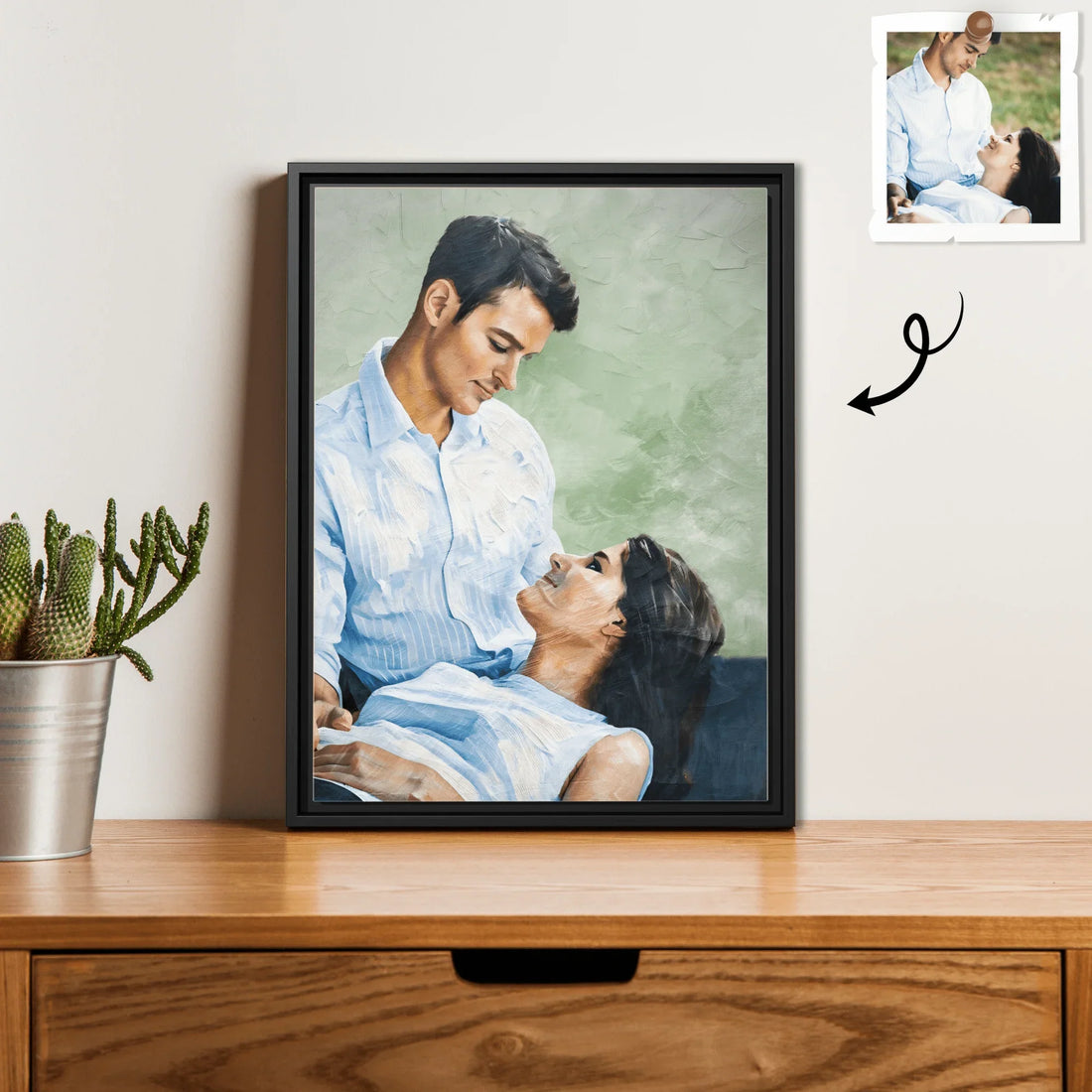 Customized Photo Turn Your First Date or Wedding Photo to Art, Personalized Oil Painting Style Couple Digital File - BeUnikArt