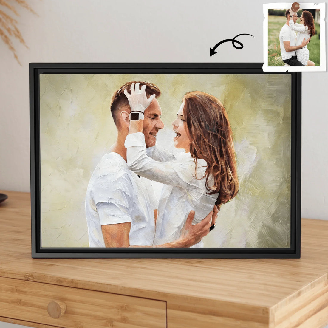 Customized Photo Turn Your First Date or Wedding Photo to Art, Personalized Oil Painting Style Couple Digital File - BeUnikArt