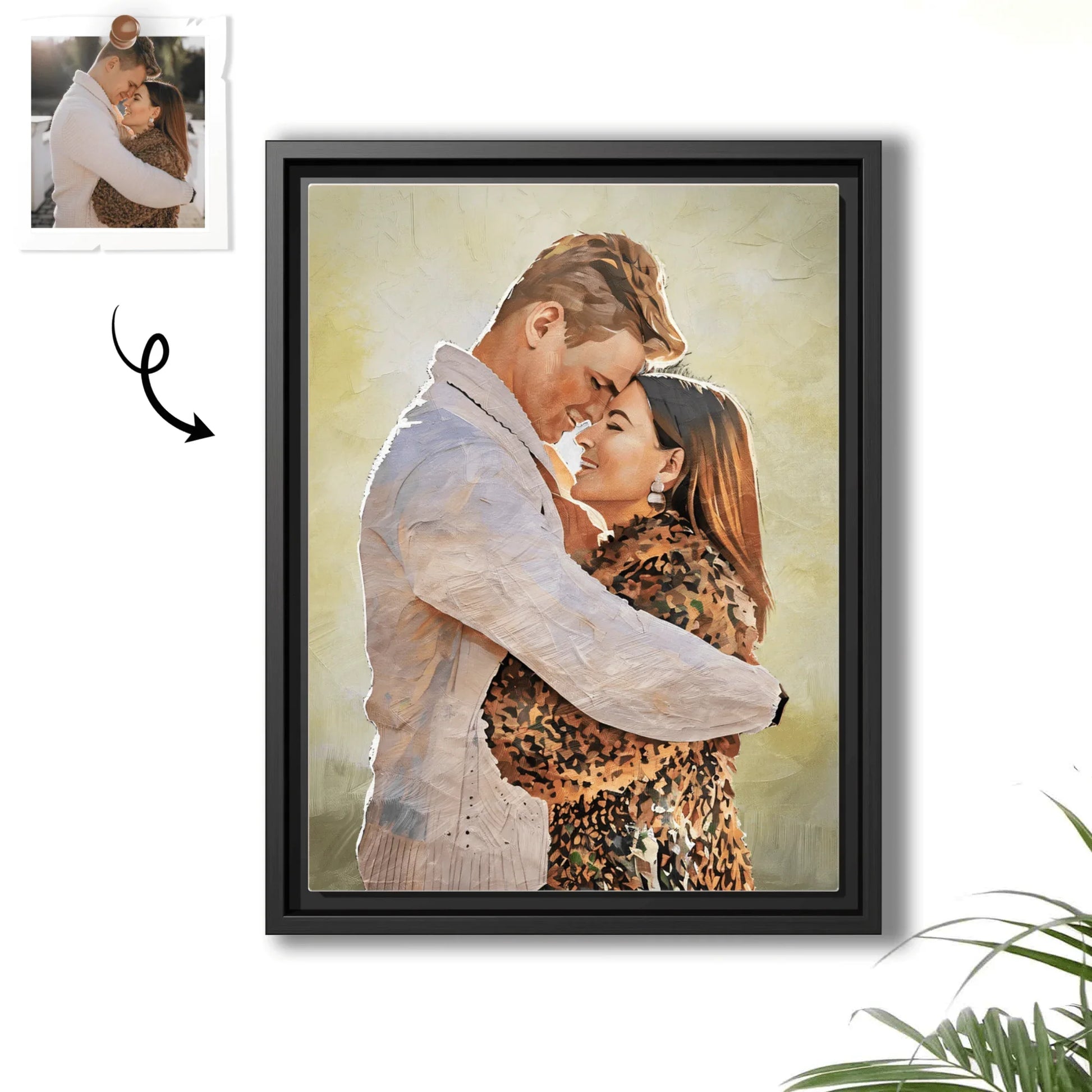 Customized Photo Turn Your First Date or Wedding Photo to Art, Personalized Oil Painting Style Couple Digital File - BeUnikArt