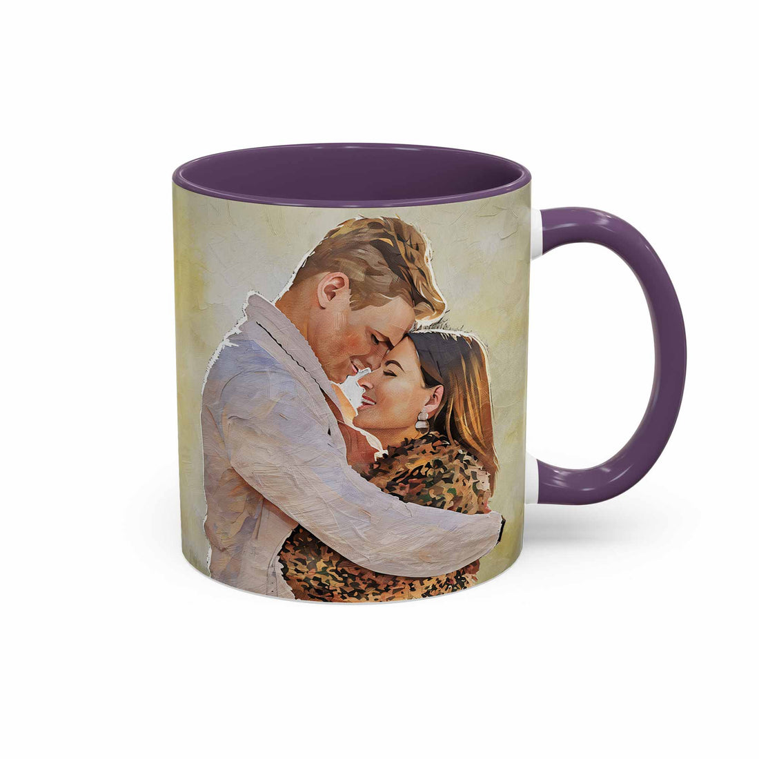 Customized Wedding Photo Oil Painting Style Art Mug, Romantic Gift, Accent Coffee Mug (11, 15oz) - BeUnikArt