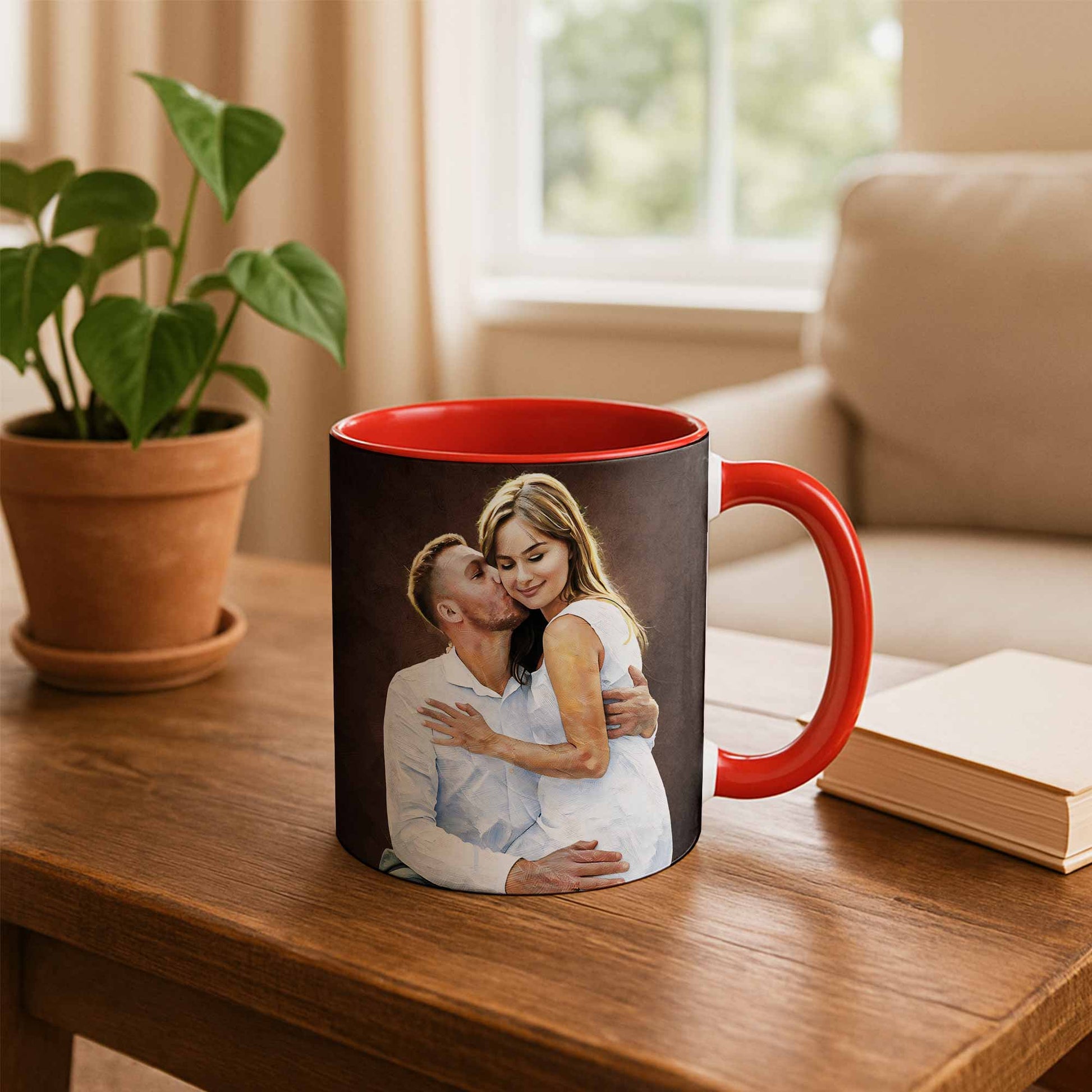 Customized Wedding Photo Oil Painting Style Art Mug, Romantic Gift, Accent Coffee Mug (11, 15oz) - BeUnikArt