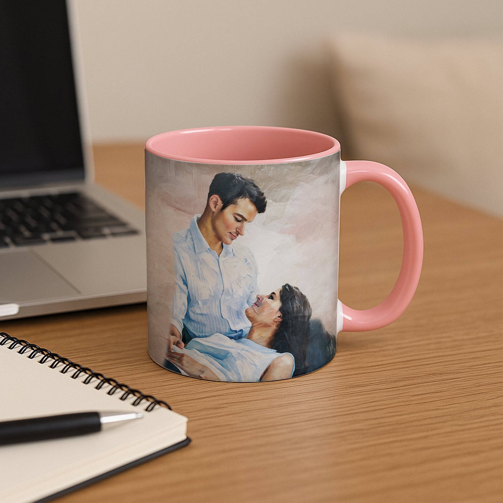 Customized Wedding Photo Oil Painting Style Art Mug, Romantic Gift, Accent Coffee Mug (11, 15oz) - BeUnikArt