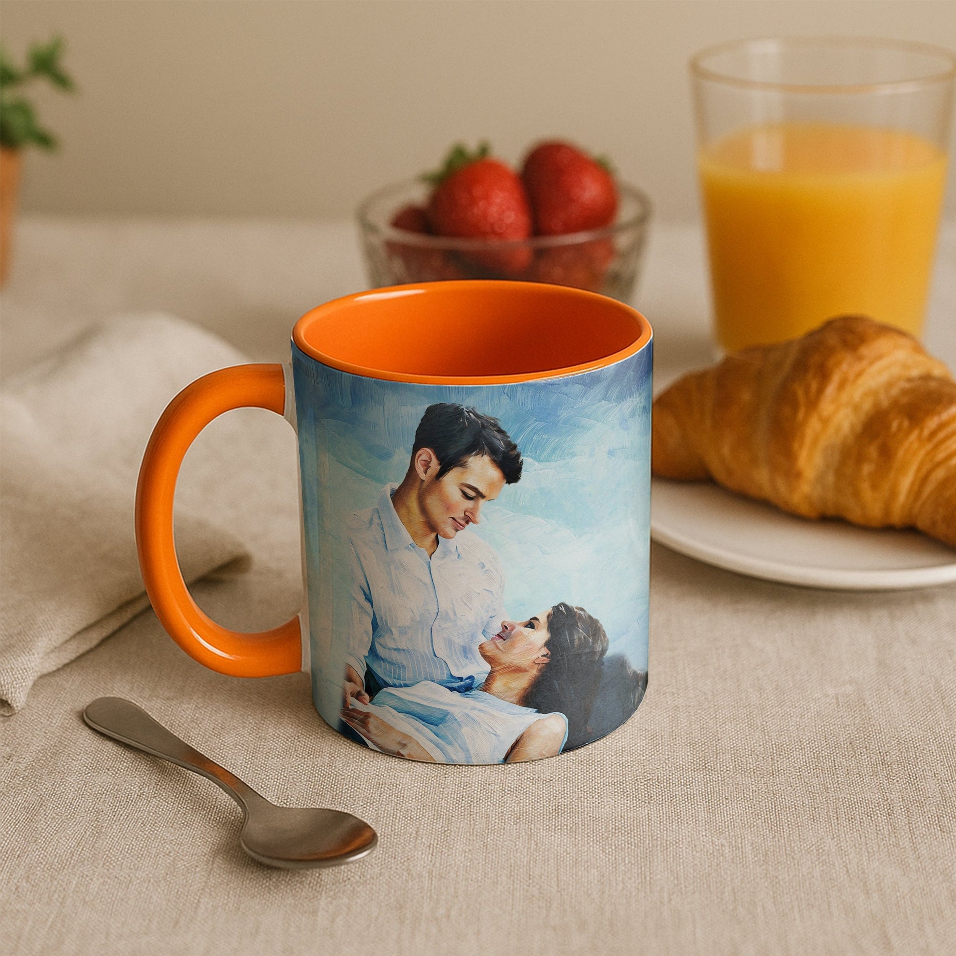Customized Wedding Photo Oil Painting Style Art Mug, Romantic Gift, Accent Coffee Mug (11, 15oz) - BeUnikArt