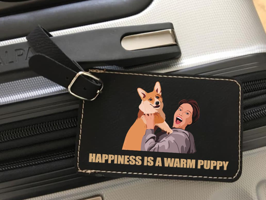 Personalized Illustration Pet Portrait Travel Accessory Leatherette Luggage Tag Pet Lover Keepsake