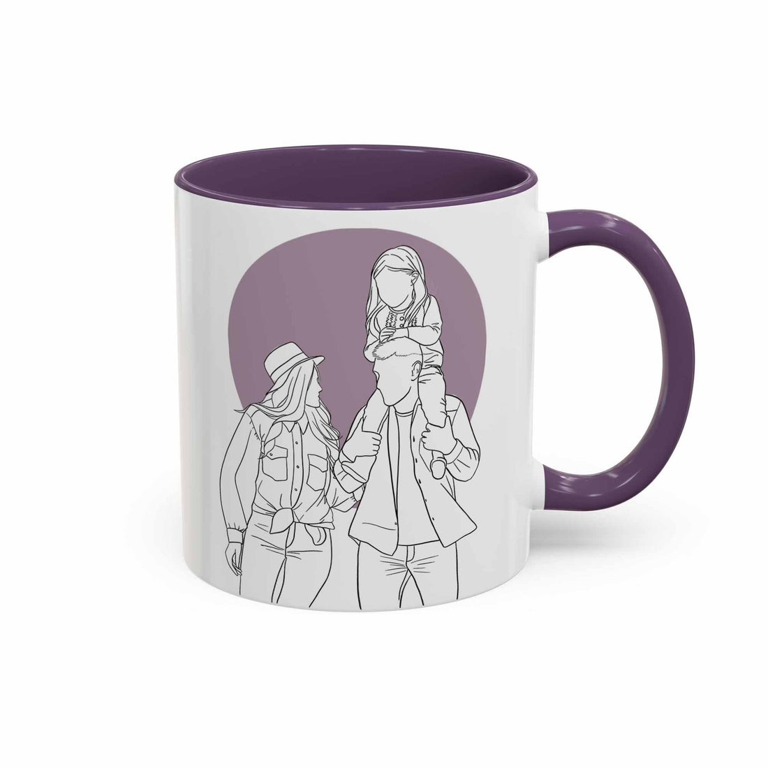 Minimalist Line Art from Your Photo, Anniversary Family Gift Idea, Accent Coffee Mug (11, 15oz) - BeUnikArt